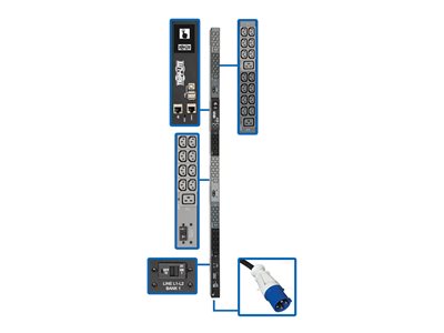 Eaton Tripp Lite PDU3EVN6L2130,Eaton EMIT07-10 EA MI PDU 1U L6 30P INPUT OUT