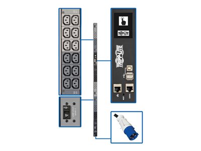 Eaton Tripp Lite PDU3EVN6G60C,Eaton EMI101-10 EPDU MI 38U A IN L5 20P 16A 1