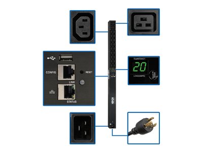 Eaton Tripp Lite PDU3EVSR6L2130,Eaton EMAT08-10 EPDU MA 1U IN 5 15P 12A 1P OU
